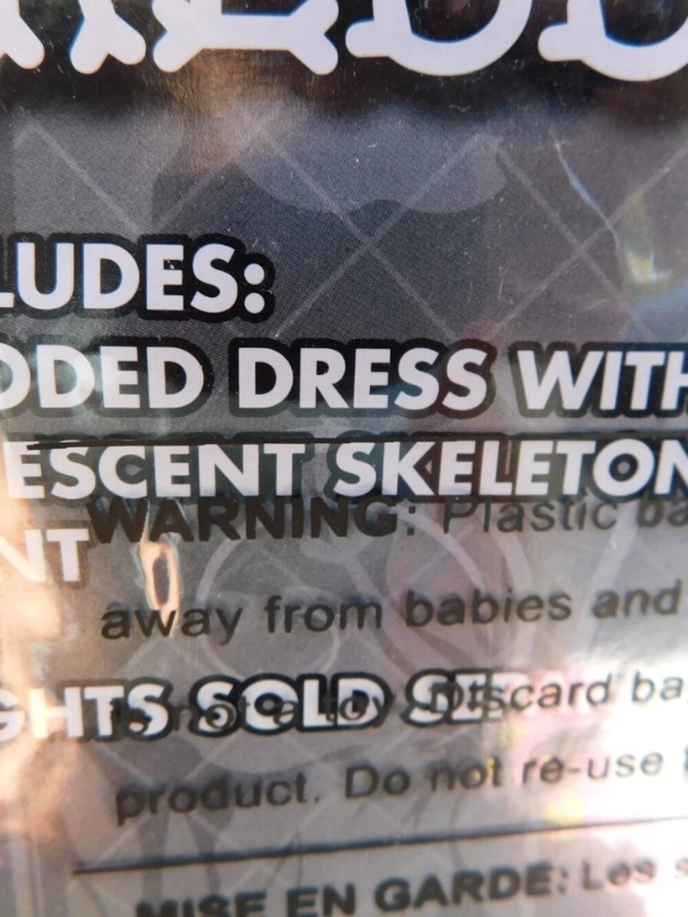 Halloween Womens Skeleton Hooded Dress RUBIES Halloween Costume Size Small - Picture 5 of 5